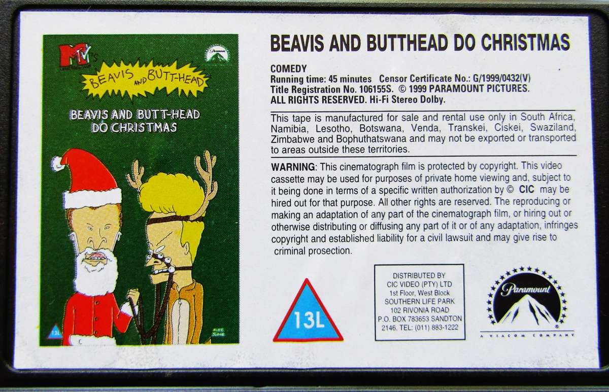 Beavis and Butthead Do Christmas - VHS Video Tape (1999)
