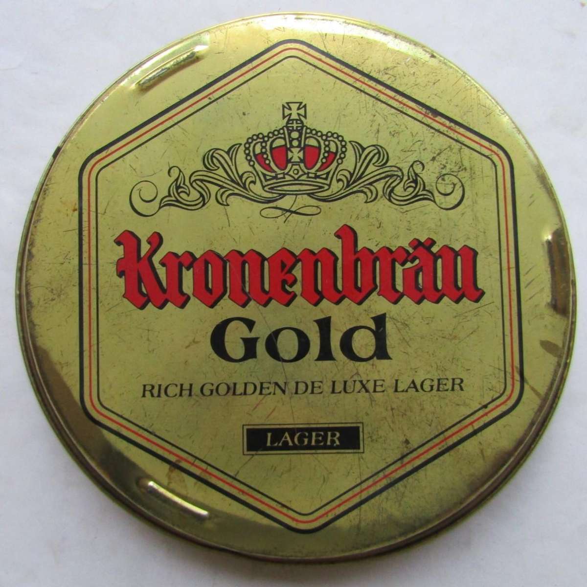 Old Kronenbrau Gold Beer Metal Bar Tray