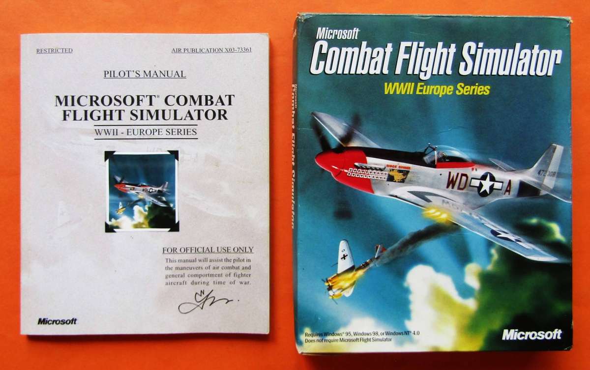 Box and Manual for a Microsoft Flight Simulator PC Game