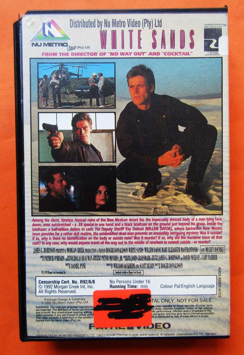 White Sands - Willem Dafoe - Movie VHS Tape (1992)