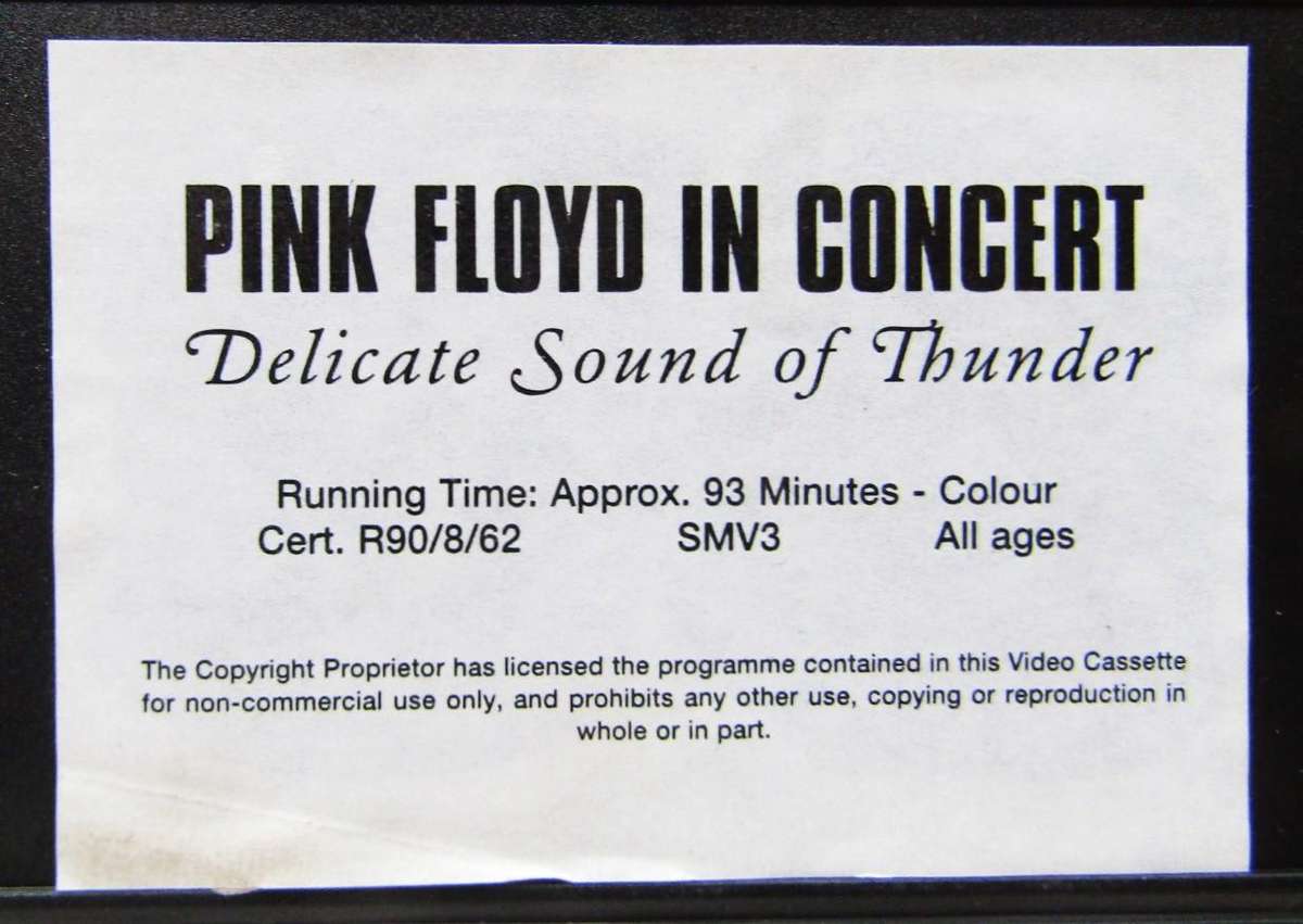Pink Floyd in Concert - VHS Video Tape (1989)