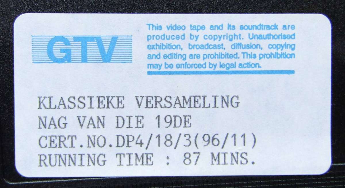 Nag van die 19de - Afrikaans Movie VHS Tape (1996)