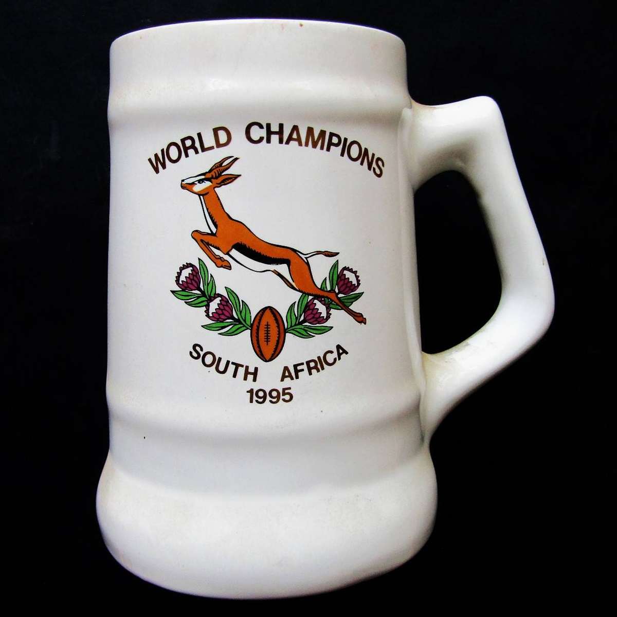 1995 World Champions Large Springbok Rugby Beer Mug