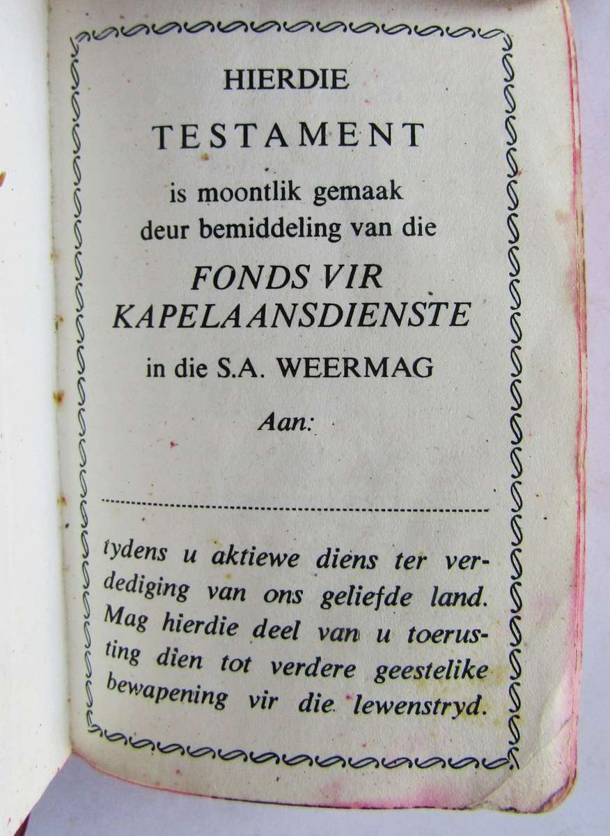 1983 SADF Afrikaans Pocket Bible
