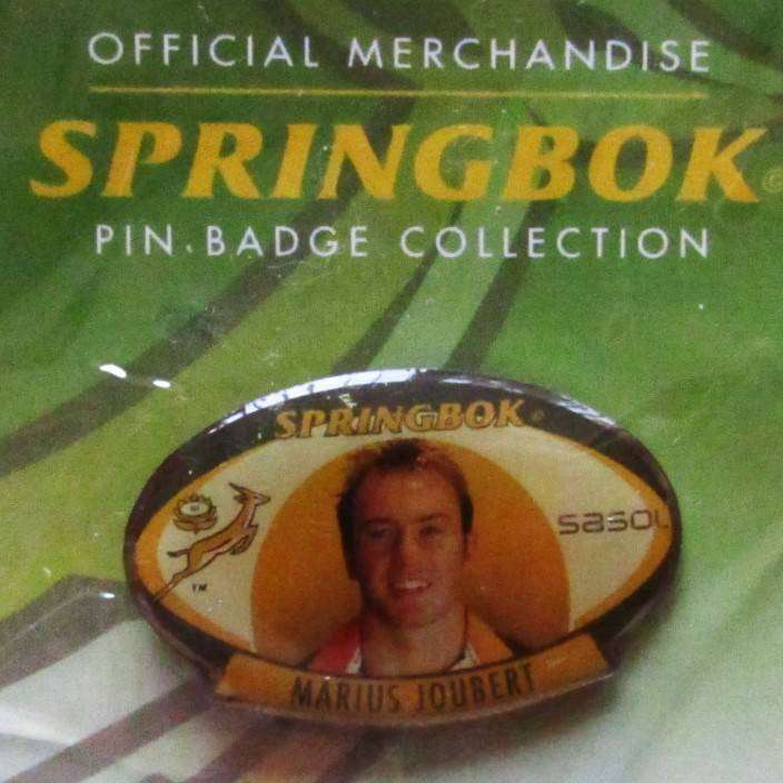 Marius Joubert Springbok Rugby Pin Badge