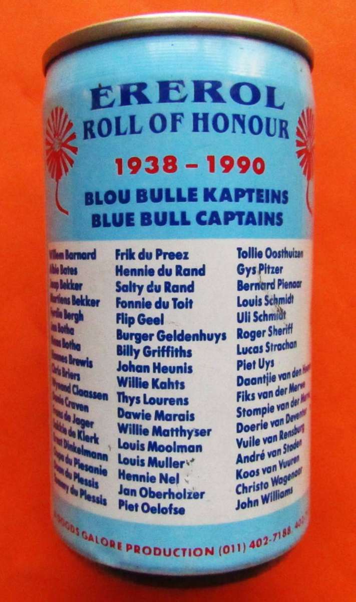 1990 Captains Lager Noord Transvaal Rugby Beer Can