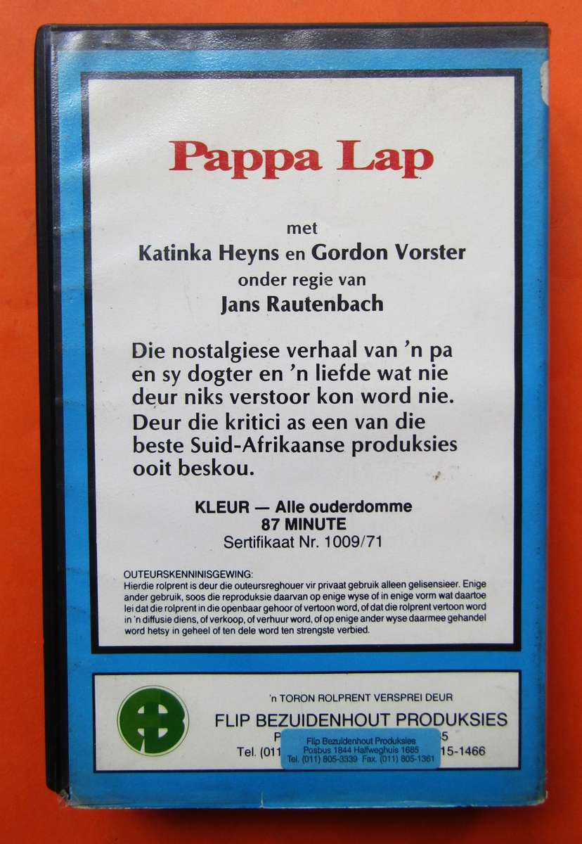 Pappa Lap - Afrikaans Movie VHS Tape