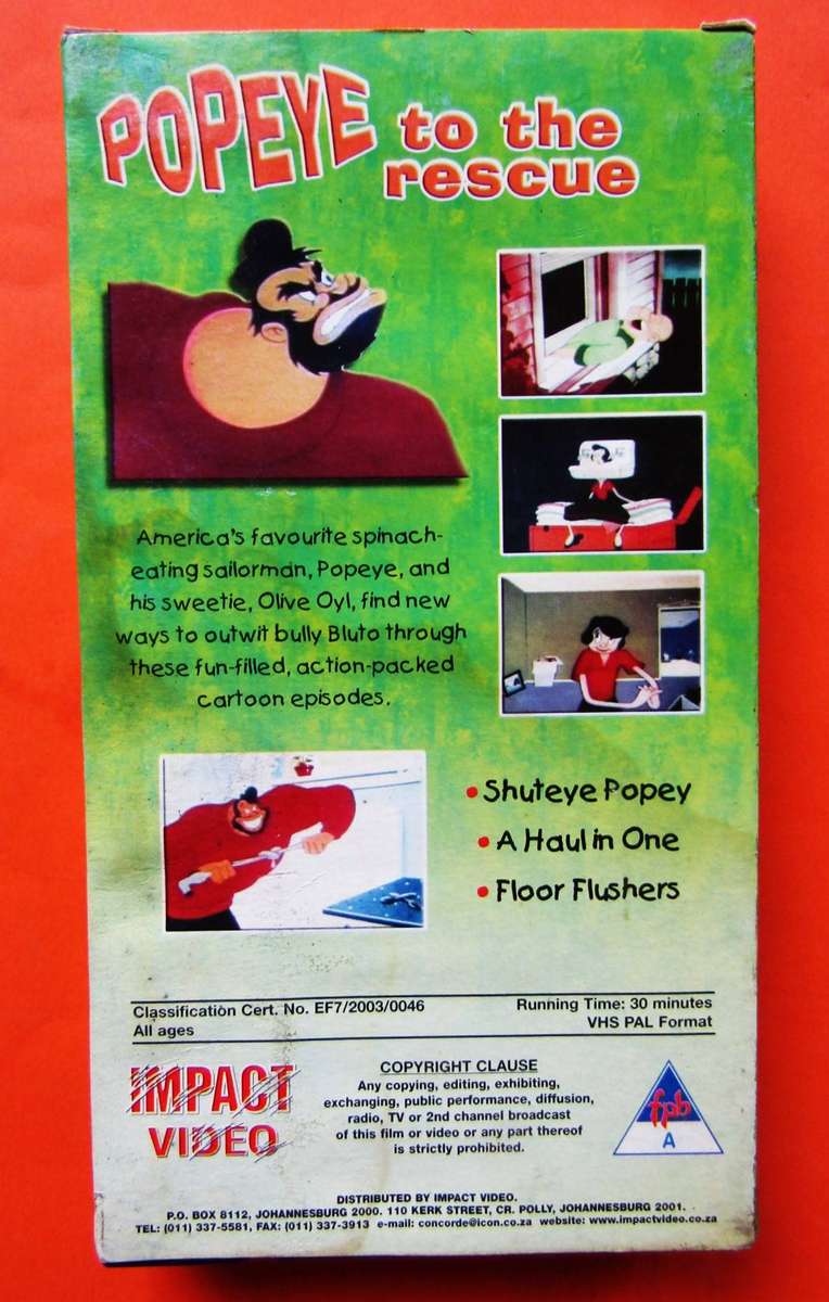 Popeye to the Rescue - Cartoon VHS Tape (2003)
