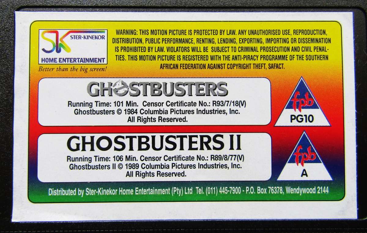 Ghostbusters 1 and 2 - Double Movie VHS Tape (2000)