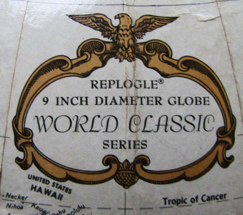 Old Made in USA Replogle World Classic Series 9 Inch Globe