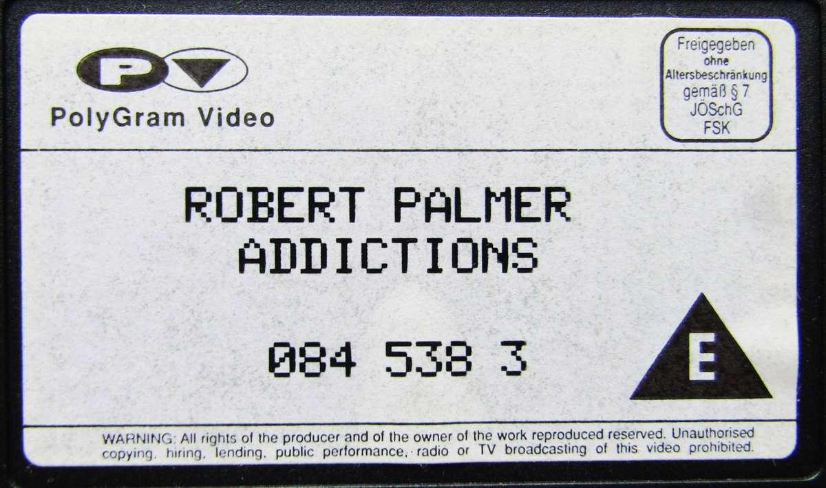Robert Palmer - Addictions - VHS Video Tape (1992)