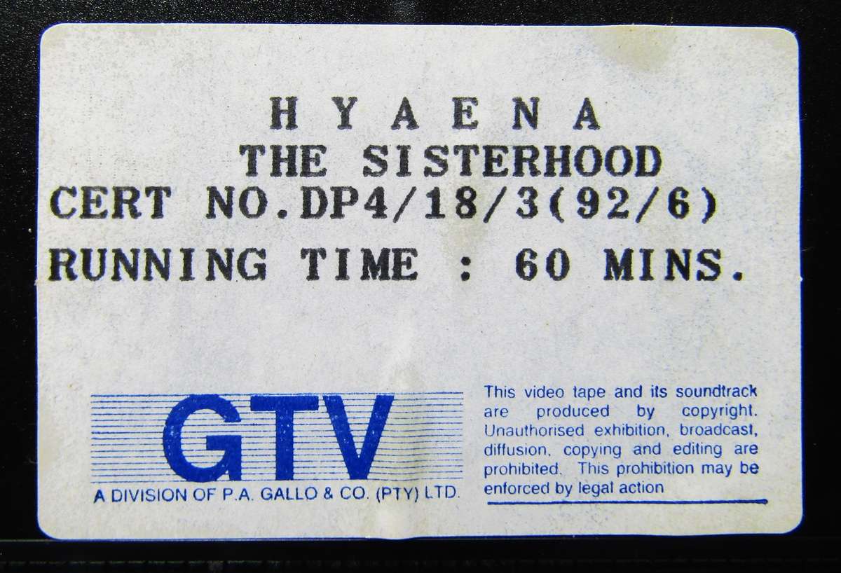 Hyaena - The Sisterhood - VHS Video Tape (1992)