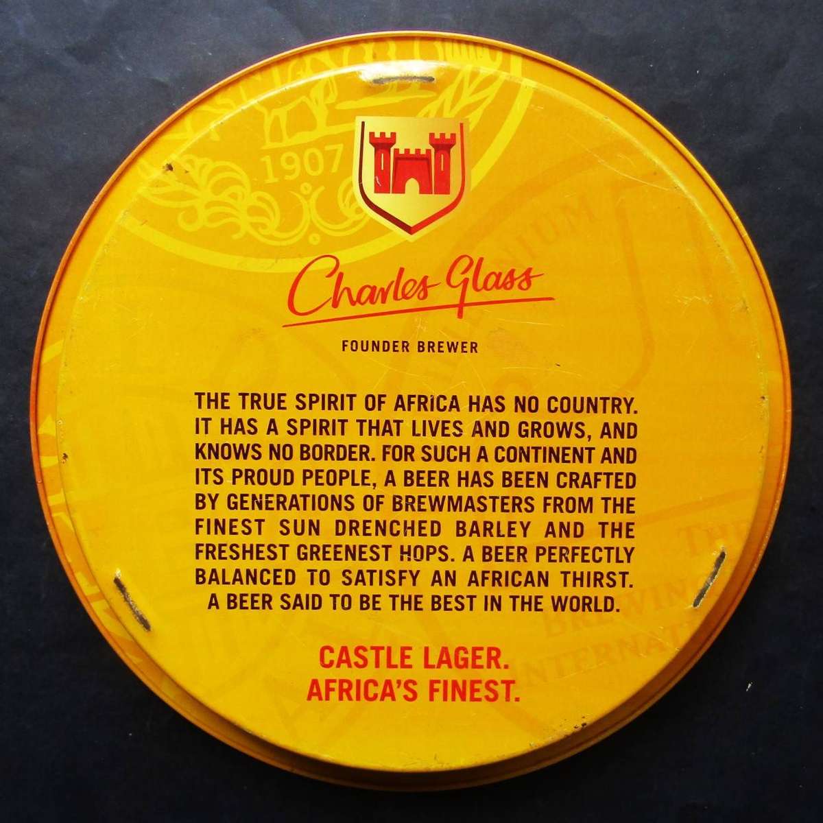 Old Castle Lager Beer Metal Tray