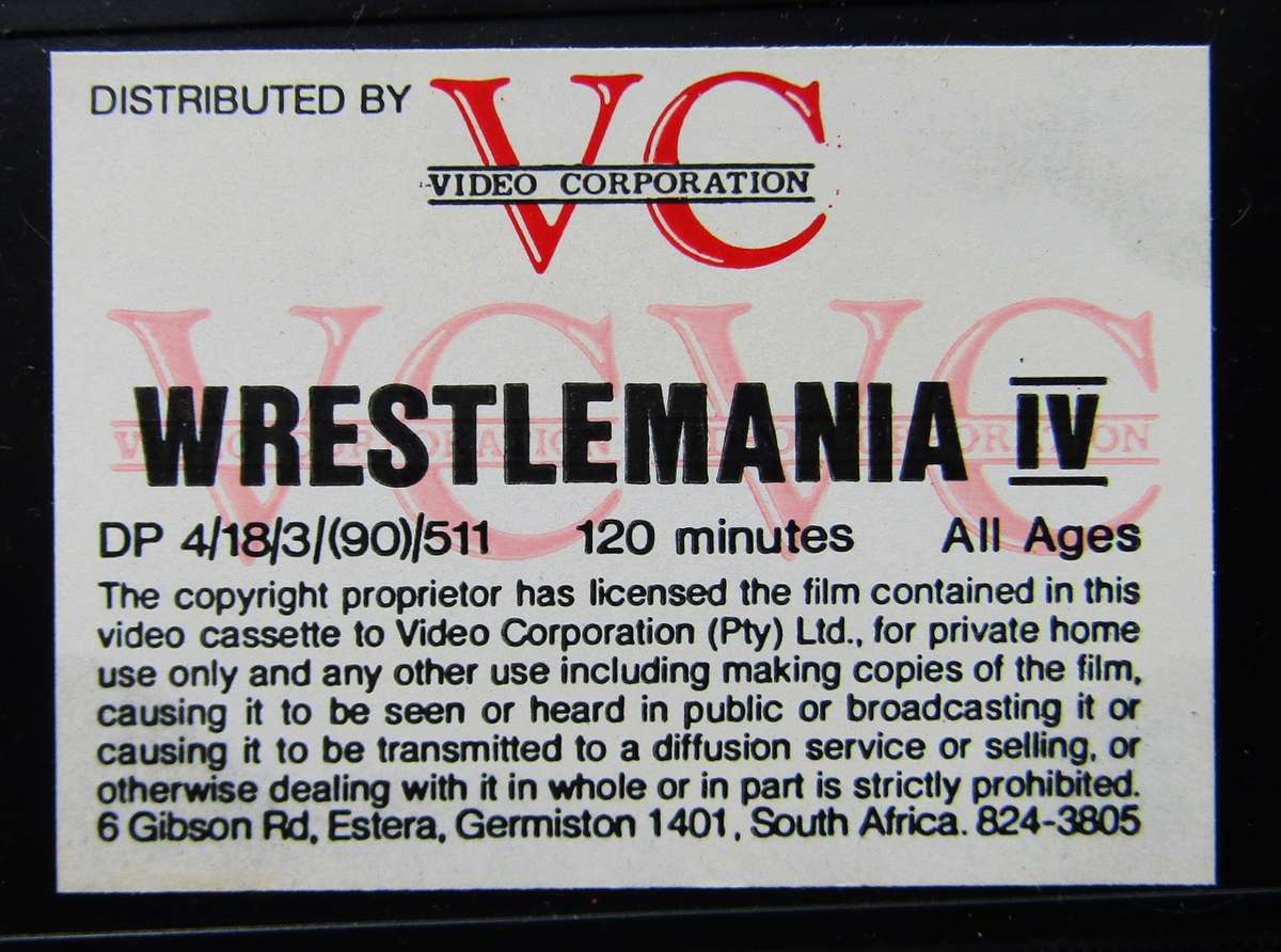 WrestleMania IV - WWF Wrestling VHS Video Tape (1990)