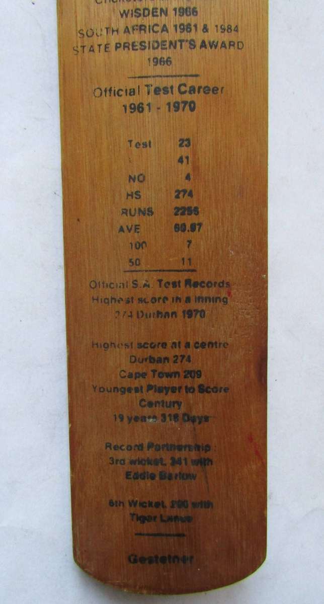 Old Graeme Pollock Mini Cricket Bat