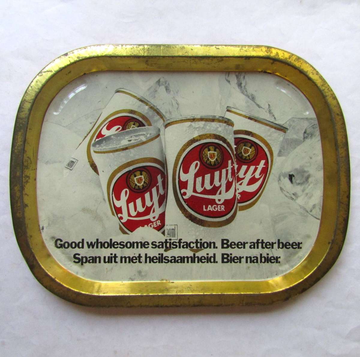 Old Luyt Lager Beer Metal Bar Tray