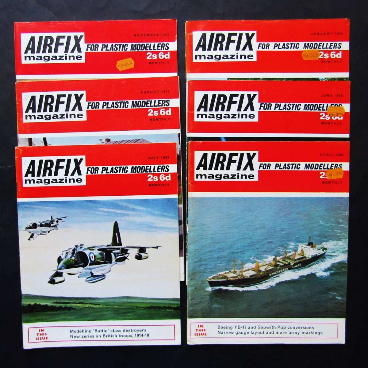 6 Airfix Magazines from 1969