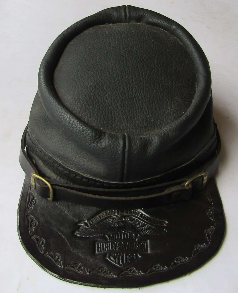 Old Harley Davidson Motorcycles Leather Cap