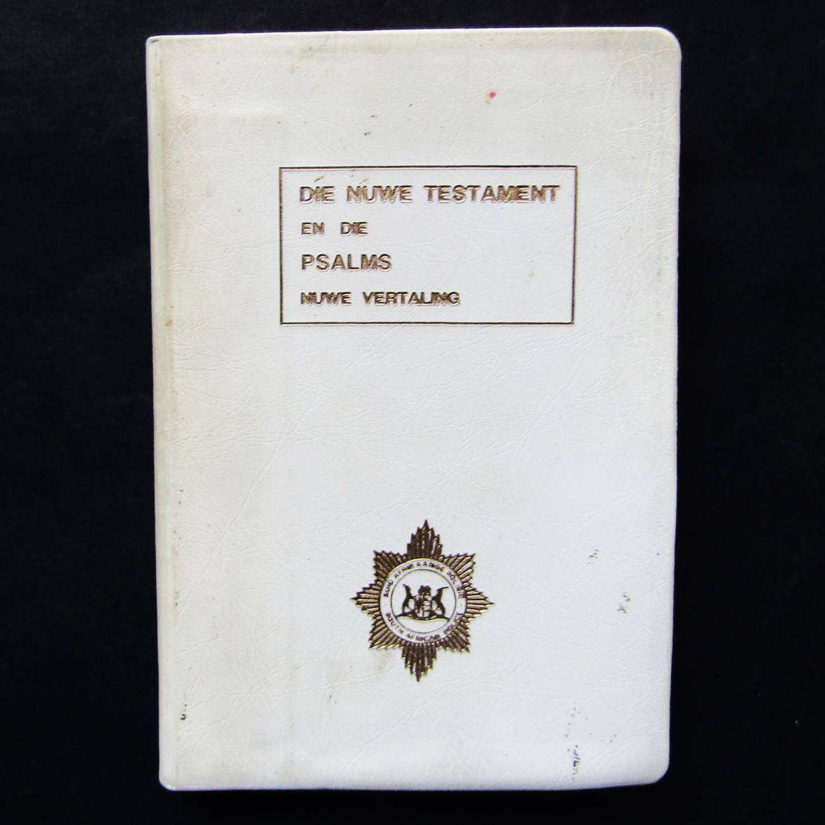 1991 SA Police White Afrikaans Pocket Bible