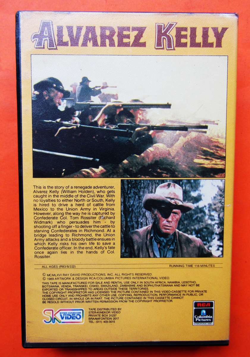 Alvarez Kelly - Classic Western Movie VHS Tape (1989)