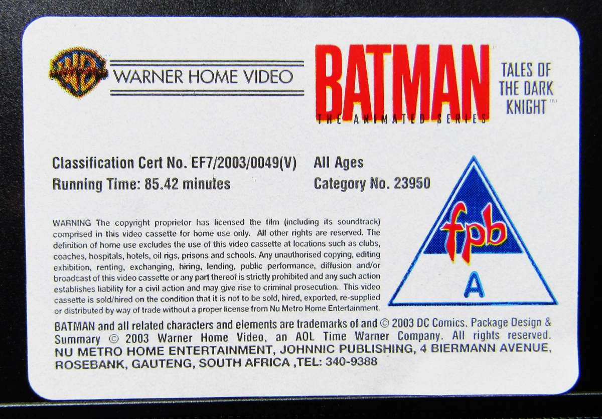 Batman - The Animated Series - VHS Tape (2003)