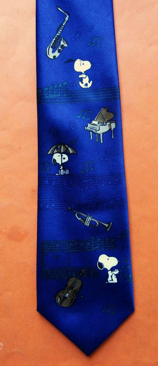 Old Snoopy Music Cartoon Neck Tie