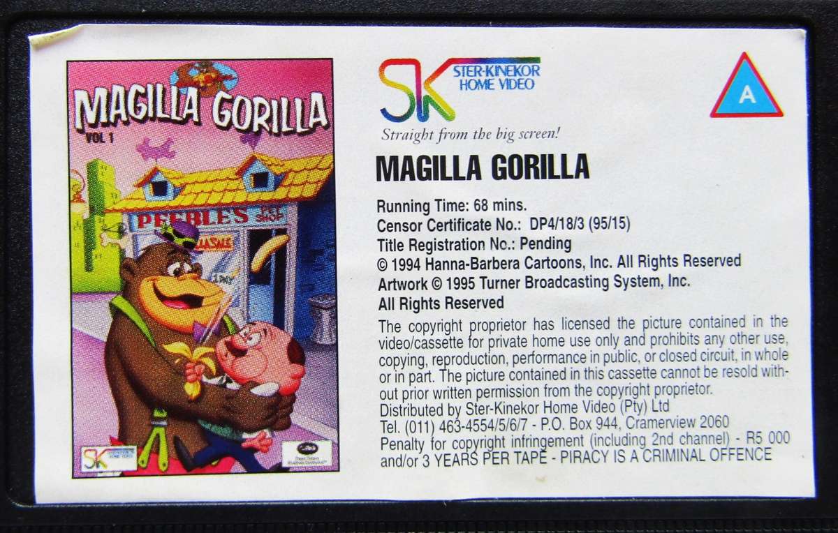 Magilla Gorilla - Volume 1 - TV Series VHS Tape (1995)