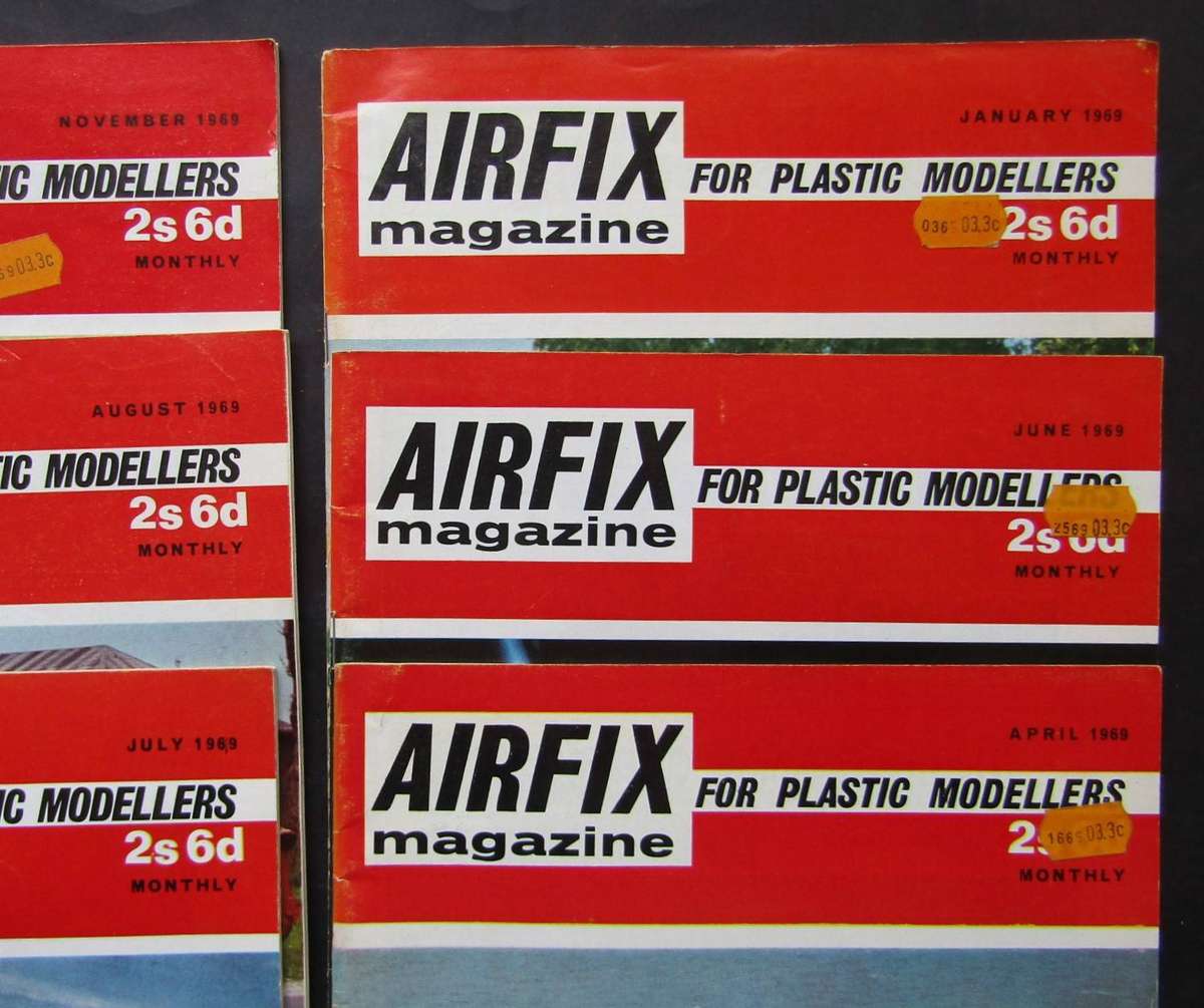 6 Airfix Magazines from 1969