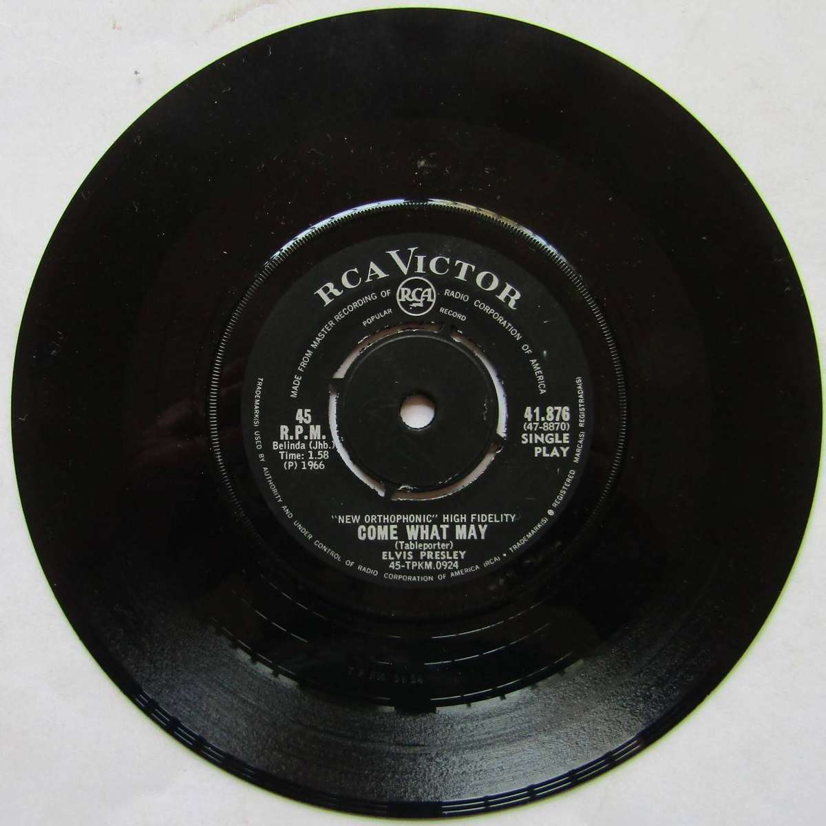 Elvis Presley  Love Letters - Vinyl 7 Single Record (1966)
