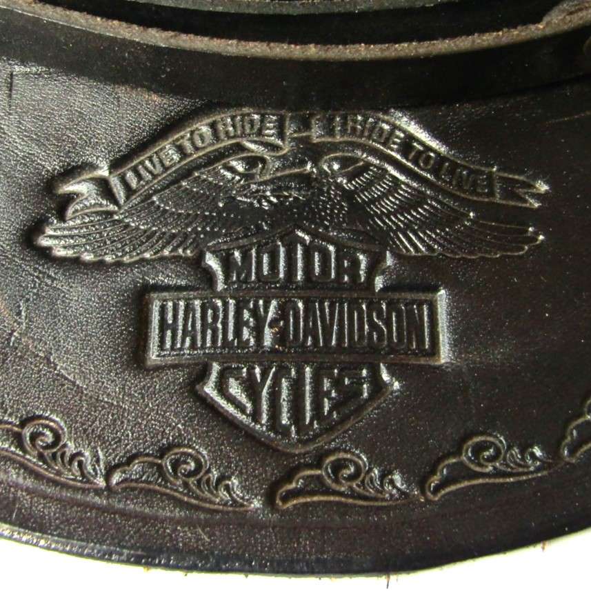 Old Harley Davidson Motorcycles Leather Cap