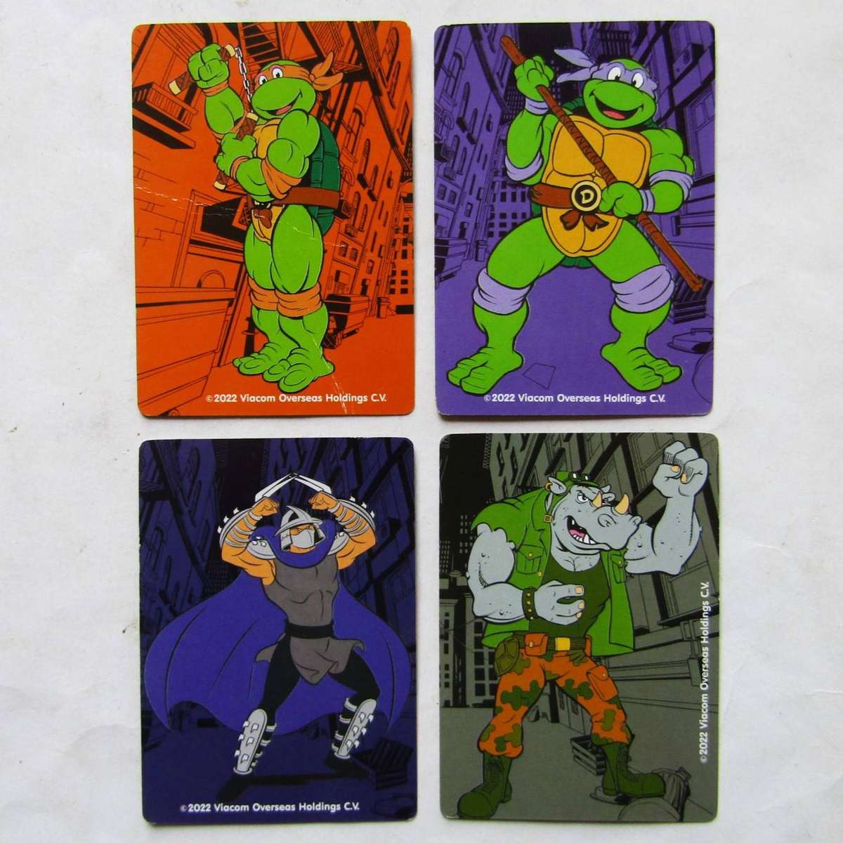 4 Teenage Mutant Ninja Turtles Trading Cards