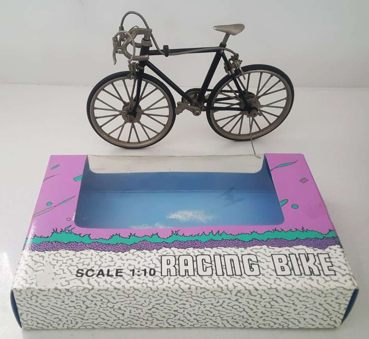 Old 1/10 Scale Metal Racing Bicycle with Box