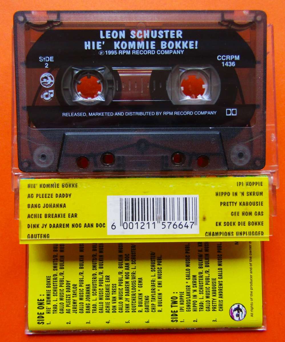 1995 Leon Schuster - Hie Kommie Bokke! - Rugby Cassette Tape