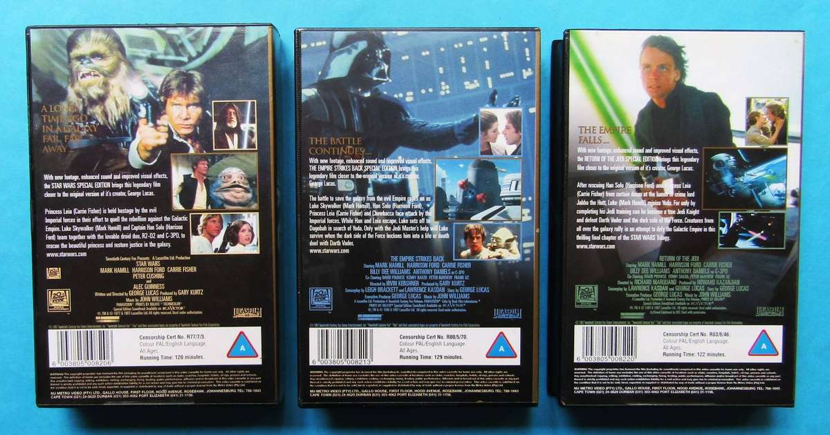 Star Wars Trilogy - Special Edition - Movie VHS Tapes (1997)