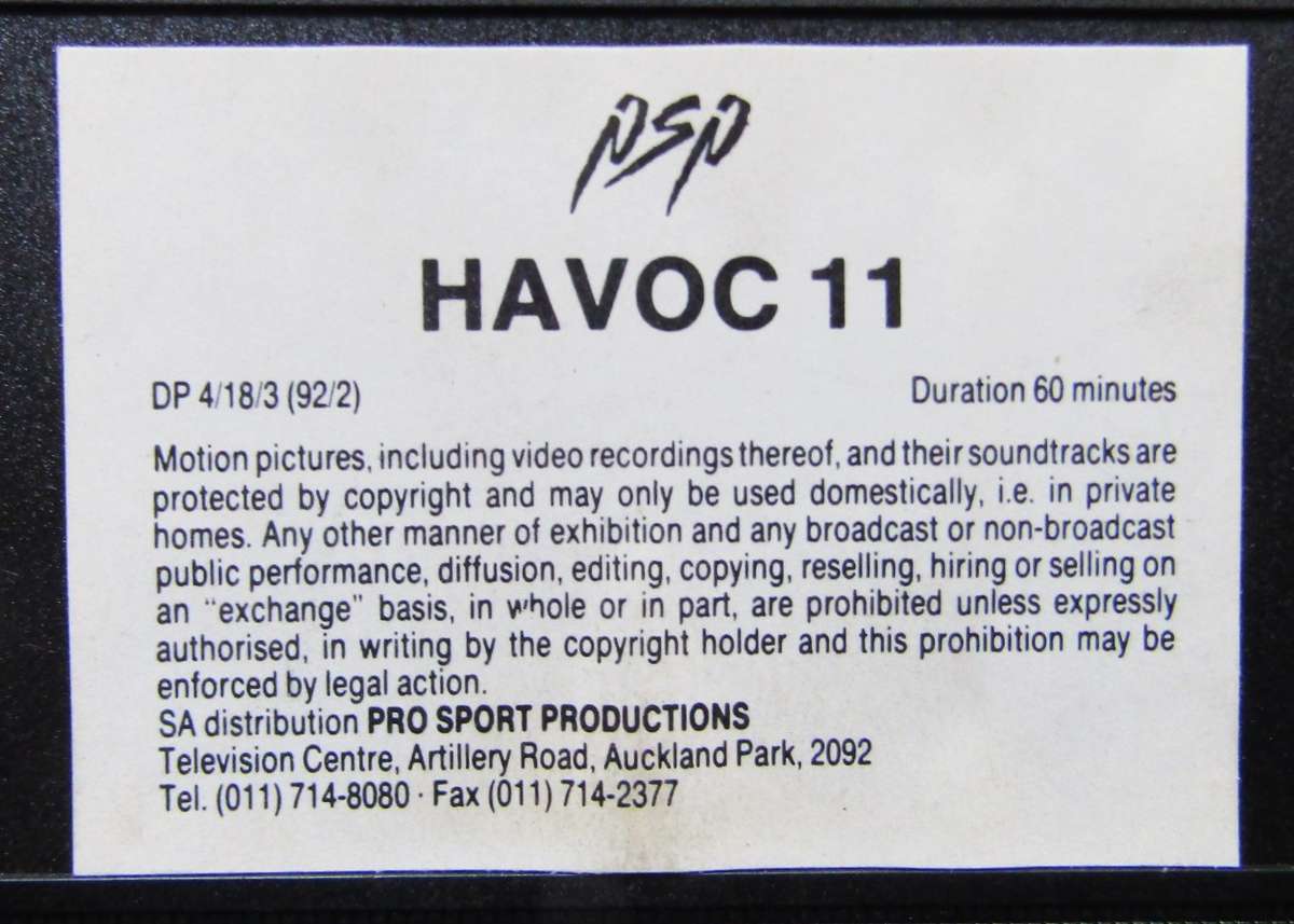 Havoc 11 - Motorsport VHS Video Tape (1992)
