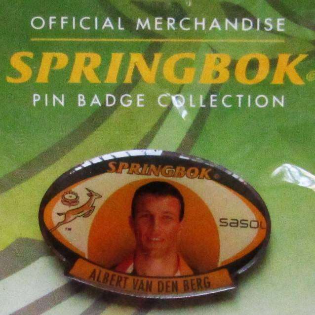 Albert van den Berg Springbok Rugby Pin Badge