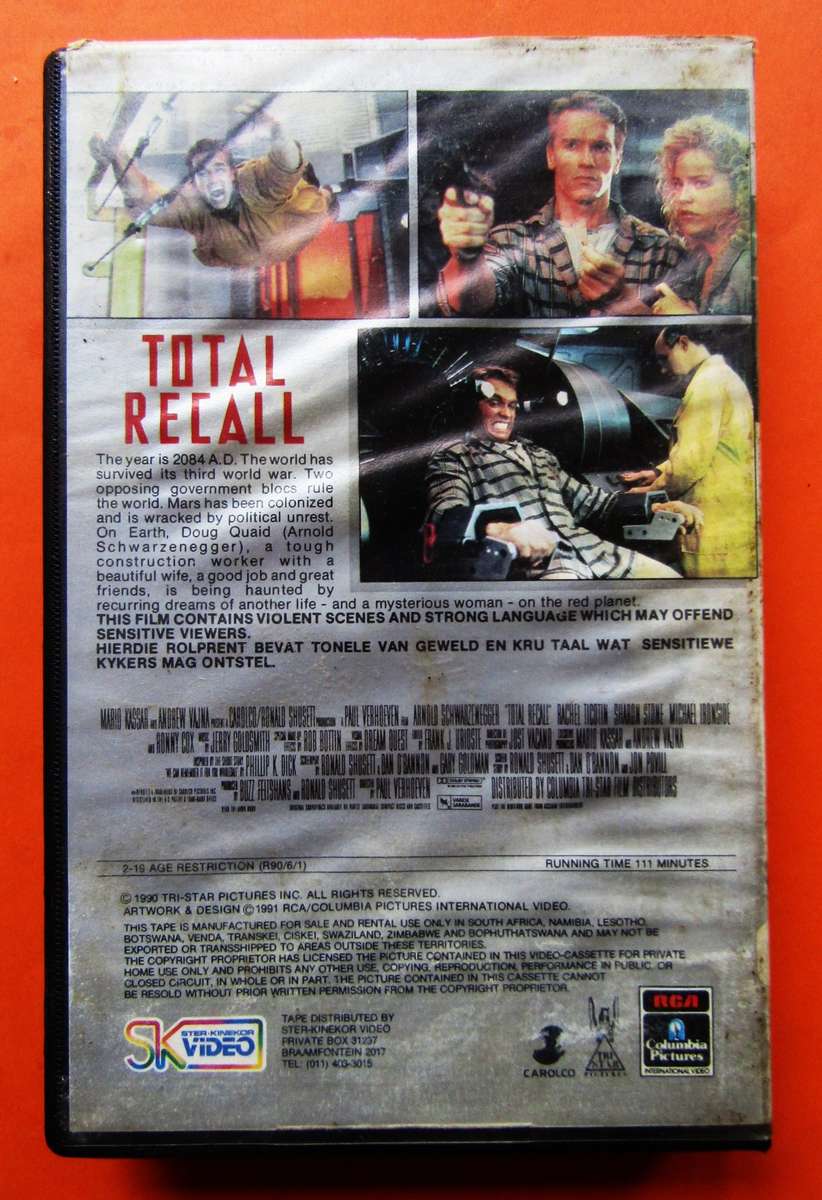 Total Recall - Schwarzenegger - Movie VHS Tape (1991)