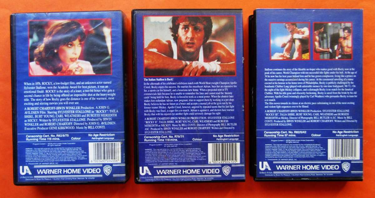 Rocky 1 to 3 - Movie VHS Tapes