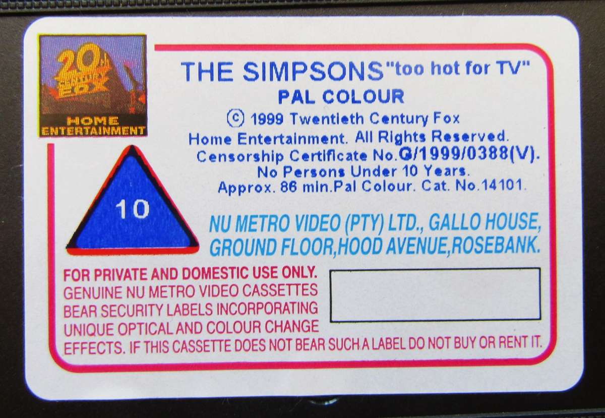 The Simpsons - Too Hot for TV - VHS Video Tape (1999)