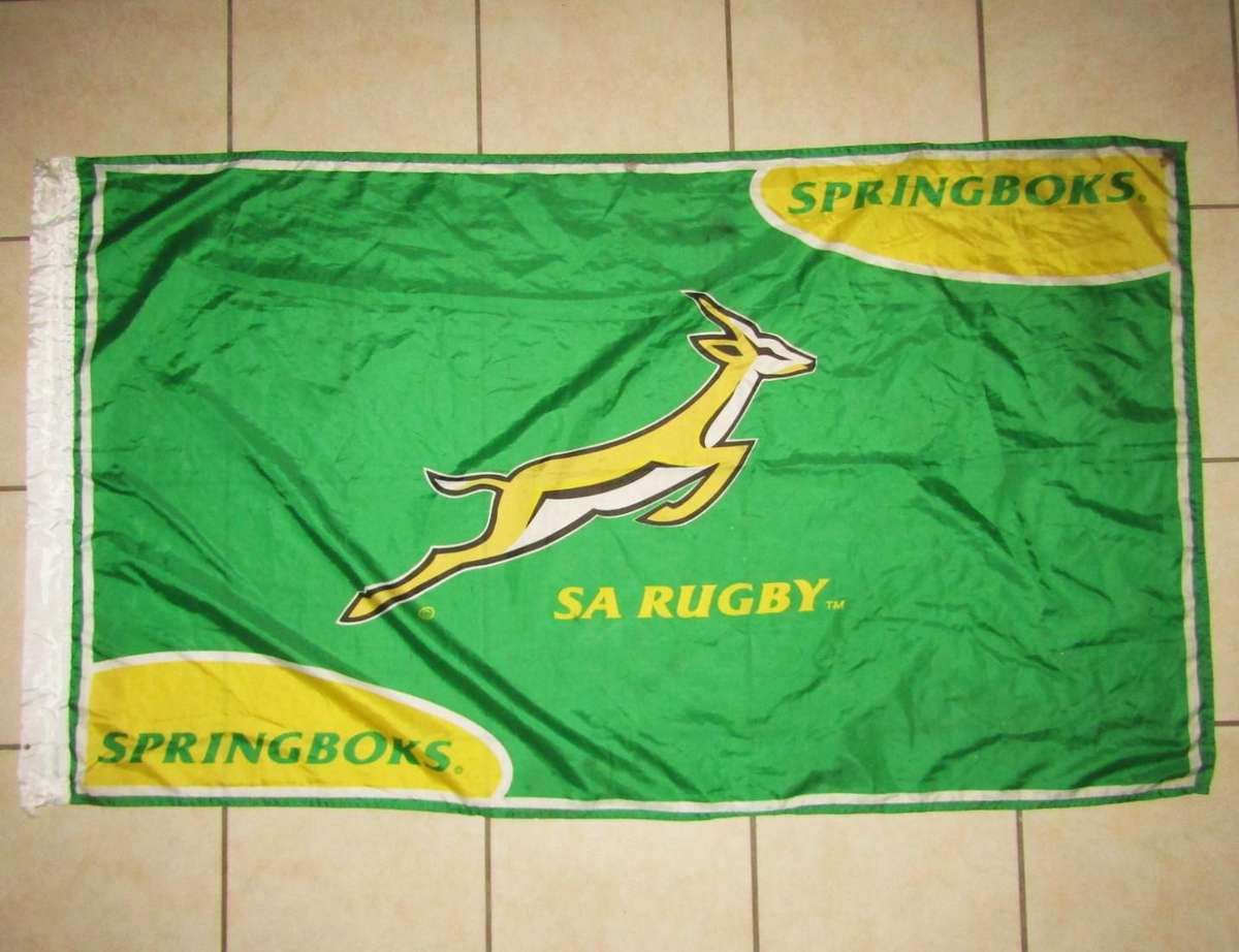 Large Old Springbok Rugby Flag
