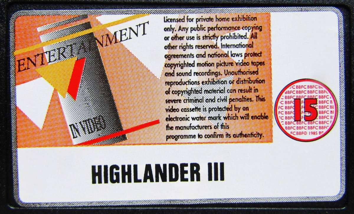 Highlander 3 - Movie VHS Tape