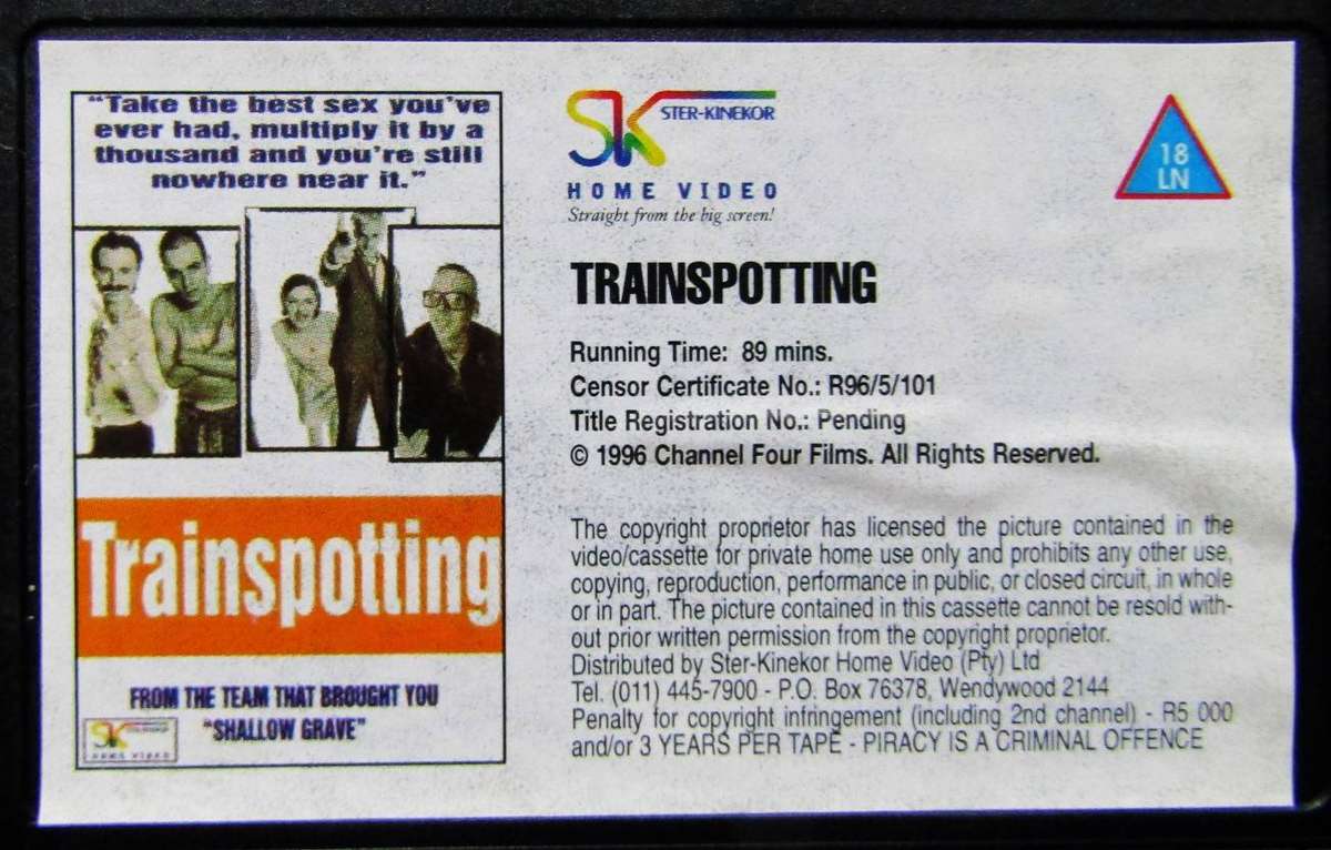 Trainspotting - Ewan McGregor - Movie VHS Tape (1996)