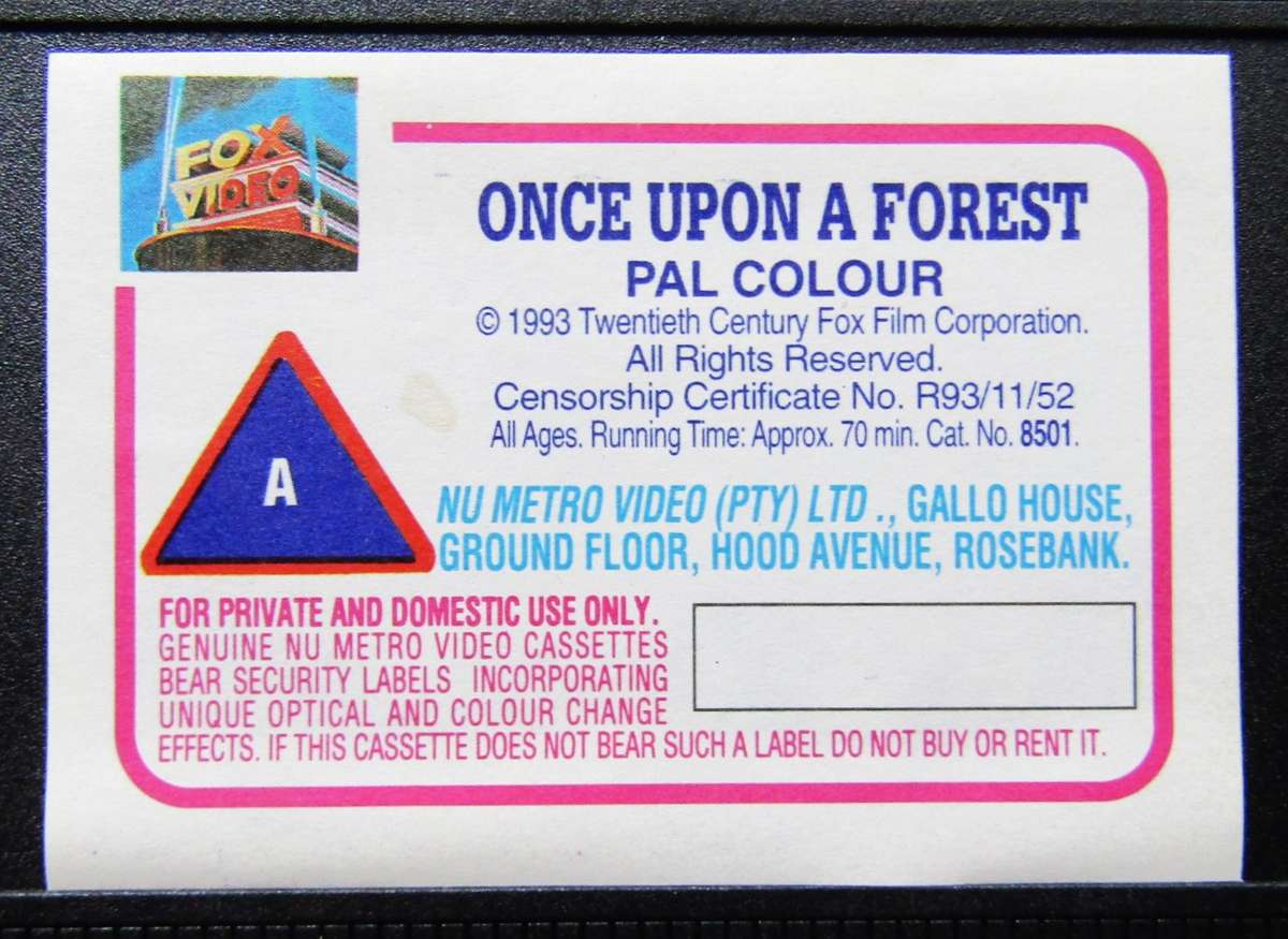 Once Upon a Forest - Movie VHS Tape (1993)