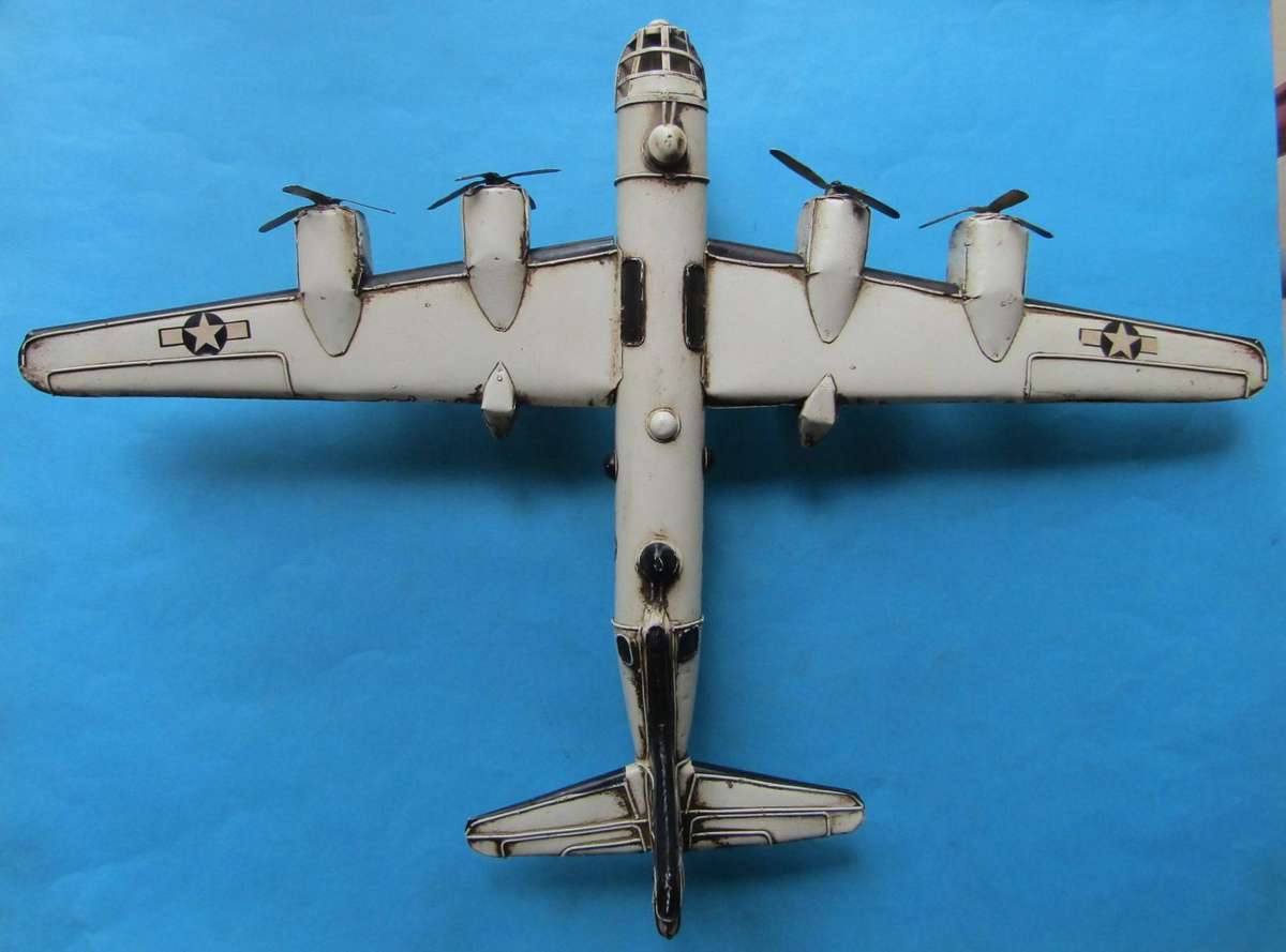Large Boeing B-29 Superfortress Heavy Bomber Tin Metal Model