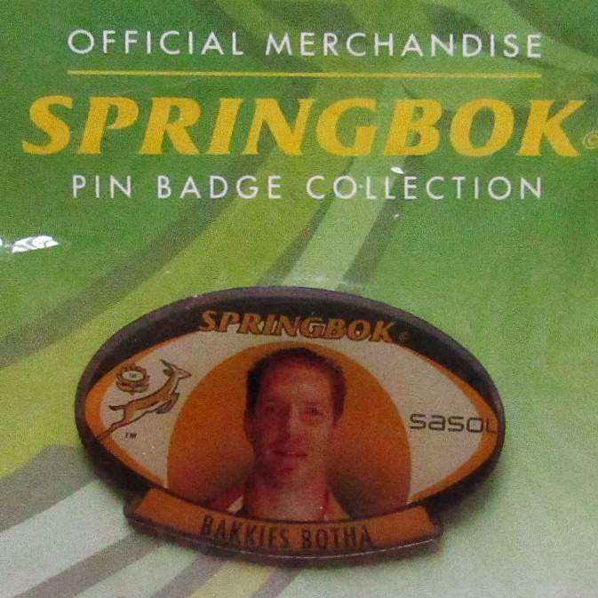 Bakkies Botha Springbok Rugby Pin Badge