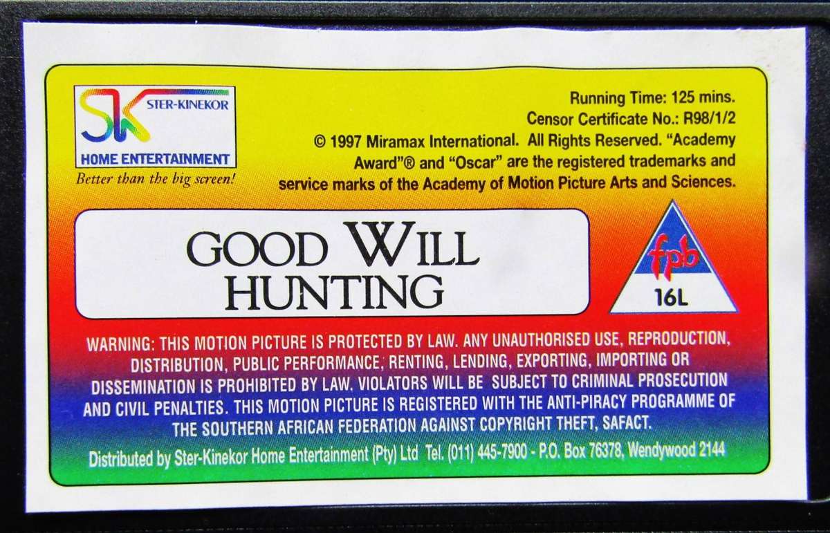 Good Will Hunting - Movie VHS Tape (1997)