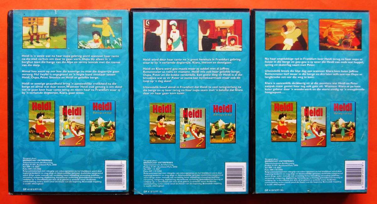Heidi 1 to 3 - VHS Video Tapes