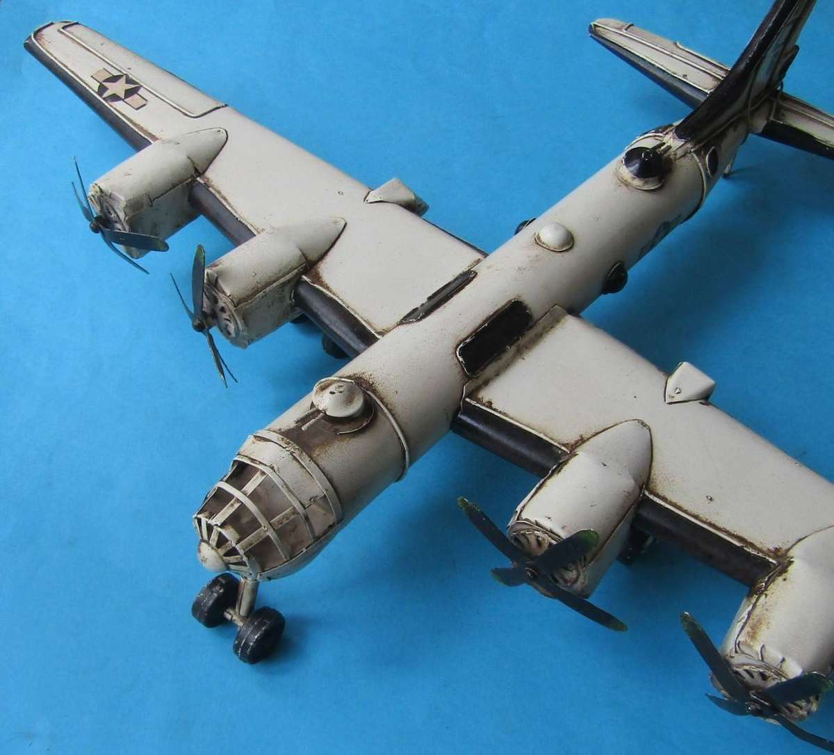 Large Boeing B-29 Superfortress Heavy Bomber Tin Metal Model