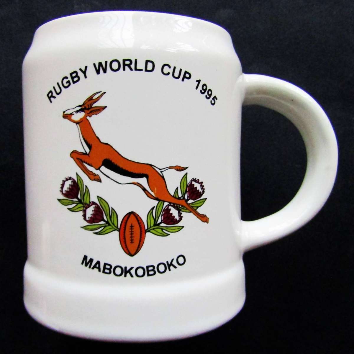 1995 World Cup Springbok Rugby Beer Mug
