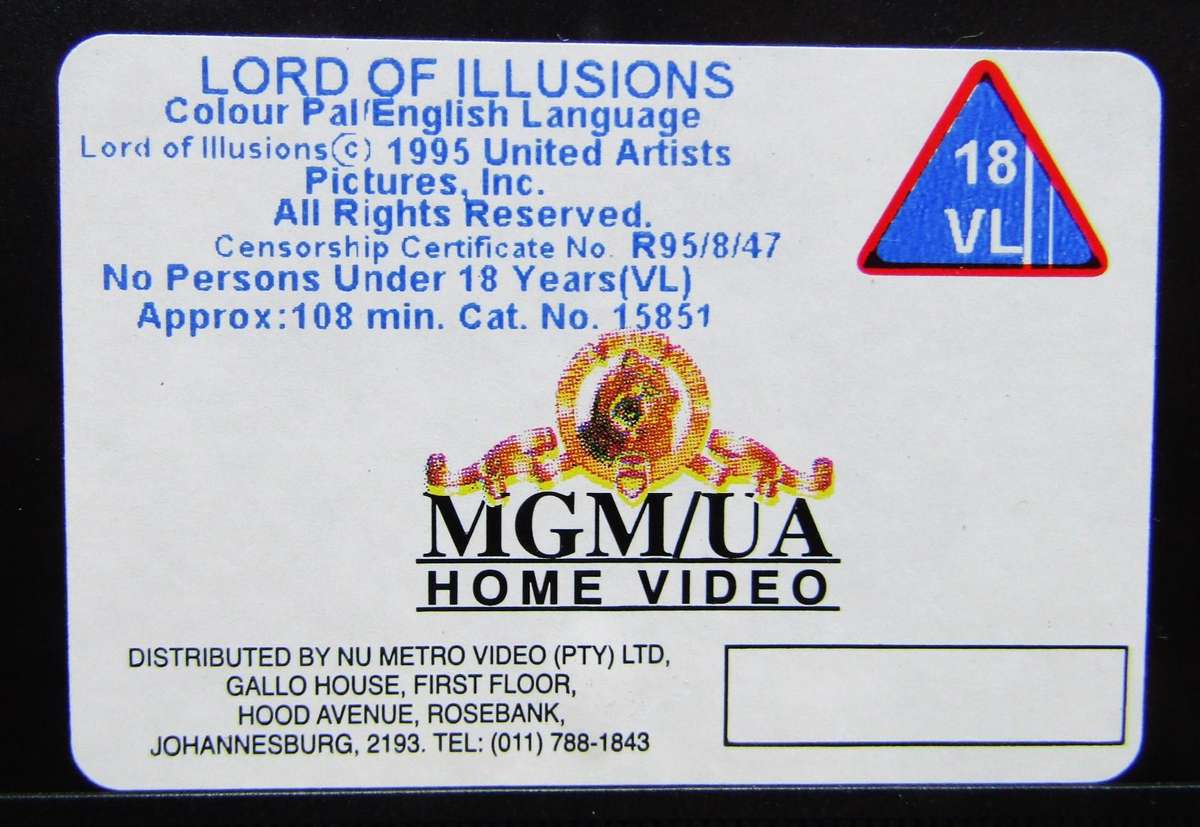 Lord of Illusions - Horror Movie VHS Tape (1995)